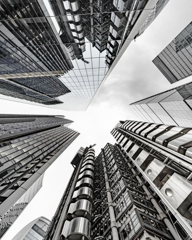 Modern business building scenery touching the sky Office Handbags, Architecture Cool, New York Cityscape, Modern Skyscrapers, Abandoned Cities, Weekend Bags, Future Buildings, High Building, Concrete Building