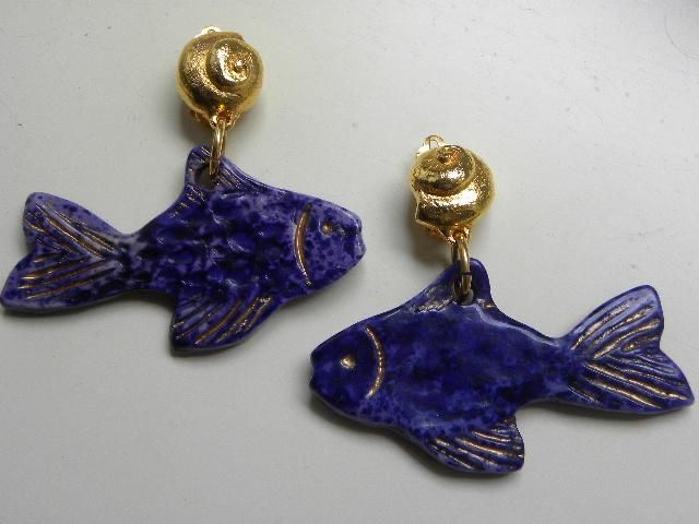 Navy Blue Earrings, Blue Fish, Be Original, Funky Jewelry, Jewelry Lookbook, His Style, Ceramic Jewelry, Bijoux Diy, Dream Jewelry