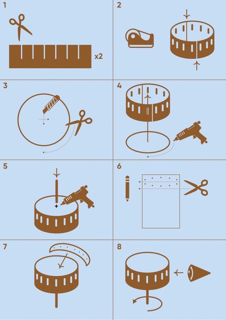 the instructions for how to make a circular object with scissors, tape and other items