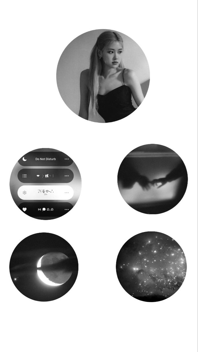 a black and white photo with four different circles around it that have images of the same person