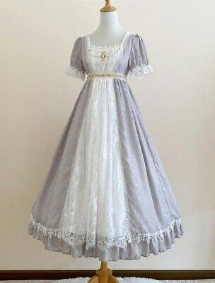 (eBay) Waist:___;. Size custmade all sizes: (regular & plus size). Full Bust:___;. 1800s Formal Dresses, 1900's Dress, Old 1800s Dresses, Royal Dress Outfit, Tudor Style Dresses, Simple Victorian Dress, Casual Princess Dress, Victorian Style Dresses, Short Cottagecore Dress