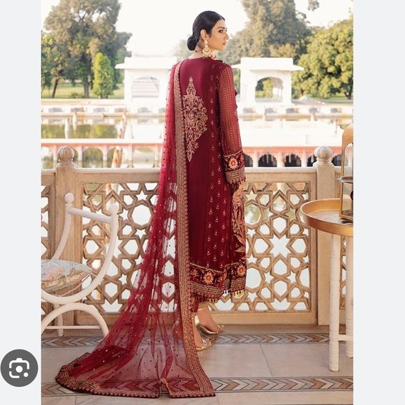 Afrozeh | Kurtas | Afrozeh Stictched Small Size | Poshmark Dupatta Border, Eastern Dresses, Dress Name, Embroidered Motifs, Designer Salwar Kameez, Embroidered Chiffon, Embroidered Border, Designer Salwar, Salwar Kameez Designs