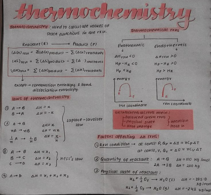 a piece of paper with writing on it that says, thermochenstry