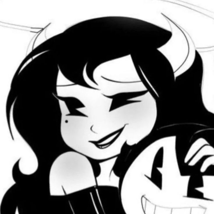 a cartoon character with black hair and an evil smile on her face, holding a clock