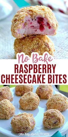 No Bake Raspberry Cheesecake, Raspberry Cheesecake Bites, Raspberry No Bake Cheesecake, Cheesecake Bites Recipe, Raspberry Desserts, Raspberry Recipes, Dessert Aux Fruits, Cheesecake Filling, Cheesecake Bites