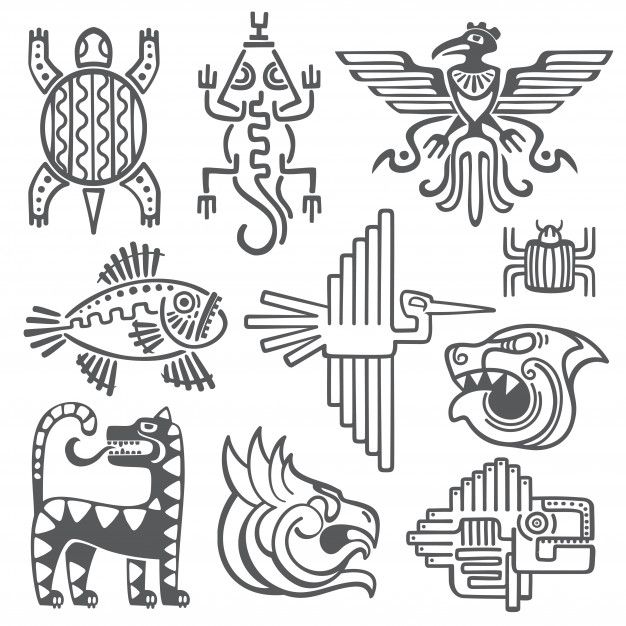 mexican art designs on white background with black and white colors - clipartion com