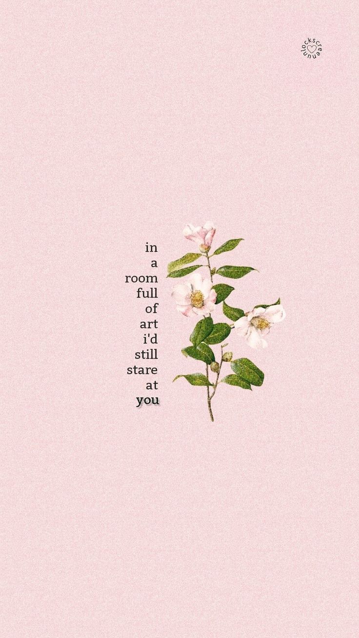 a pink background with white flowers and the words, in front of it is an image of