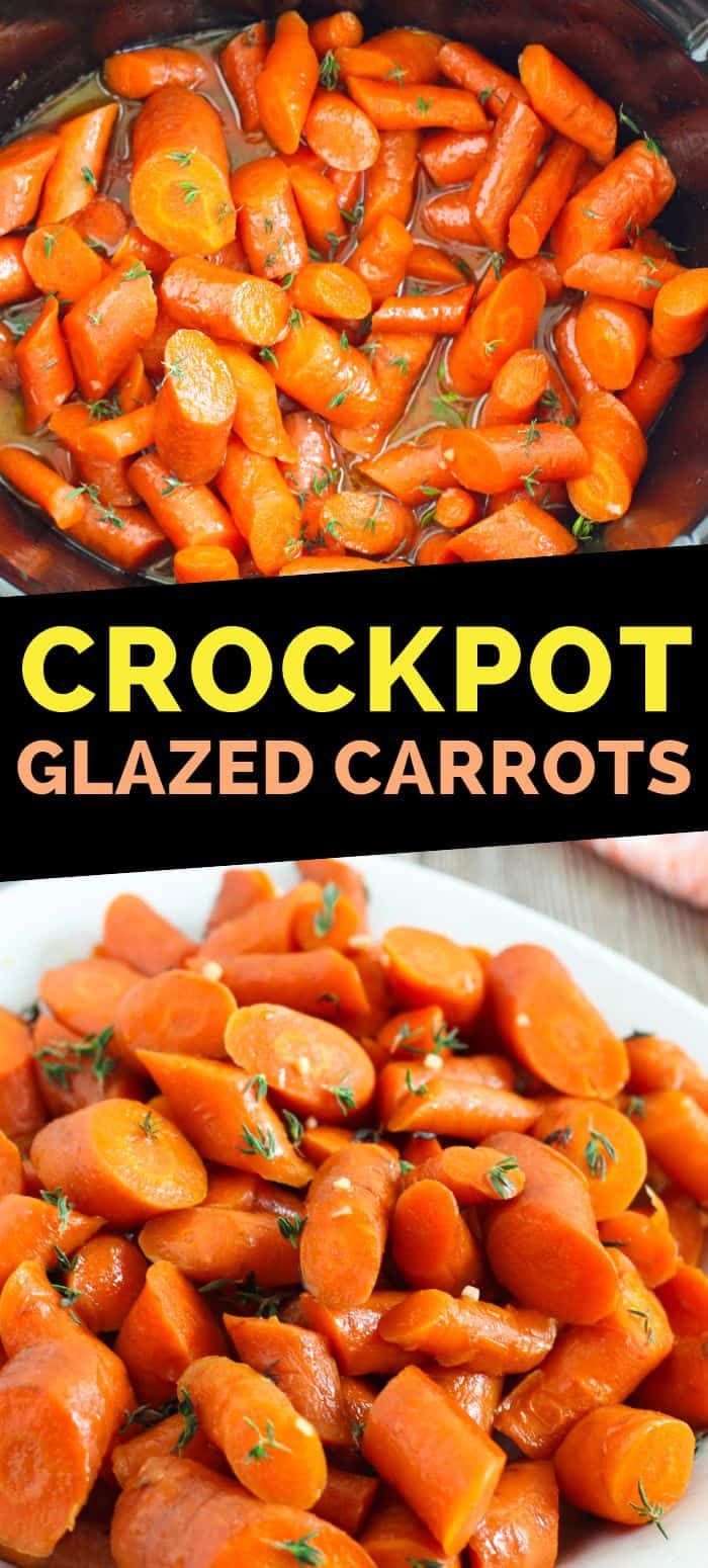 there are carrots that have been cooked in the crockpot and glazed carrots