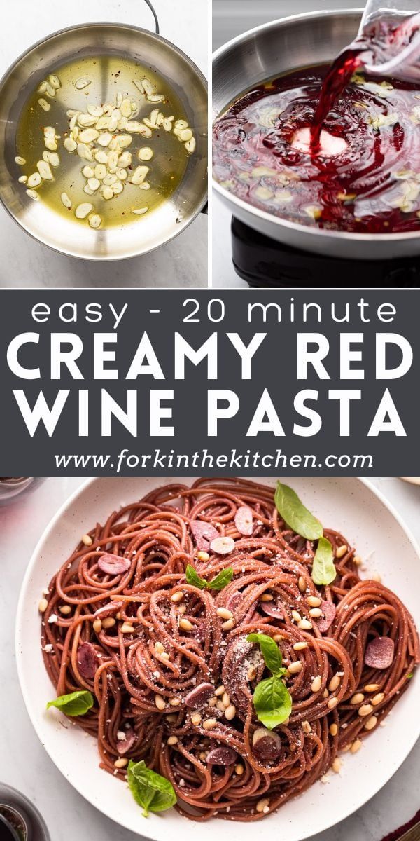 easy 20 minute creamy red wine pasta is the perfect way to use it for dinner