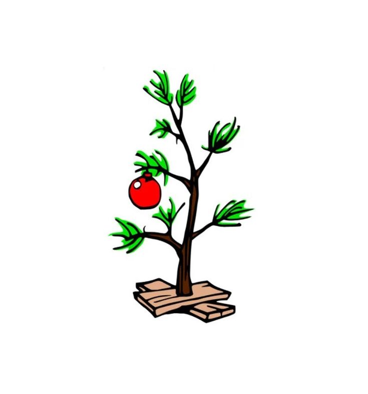 a drawing of a small tree with an apple on it