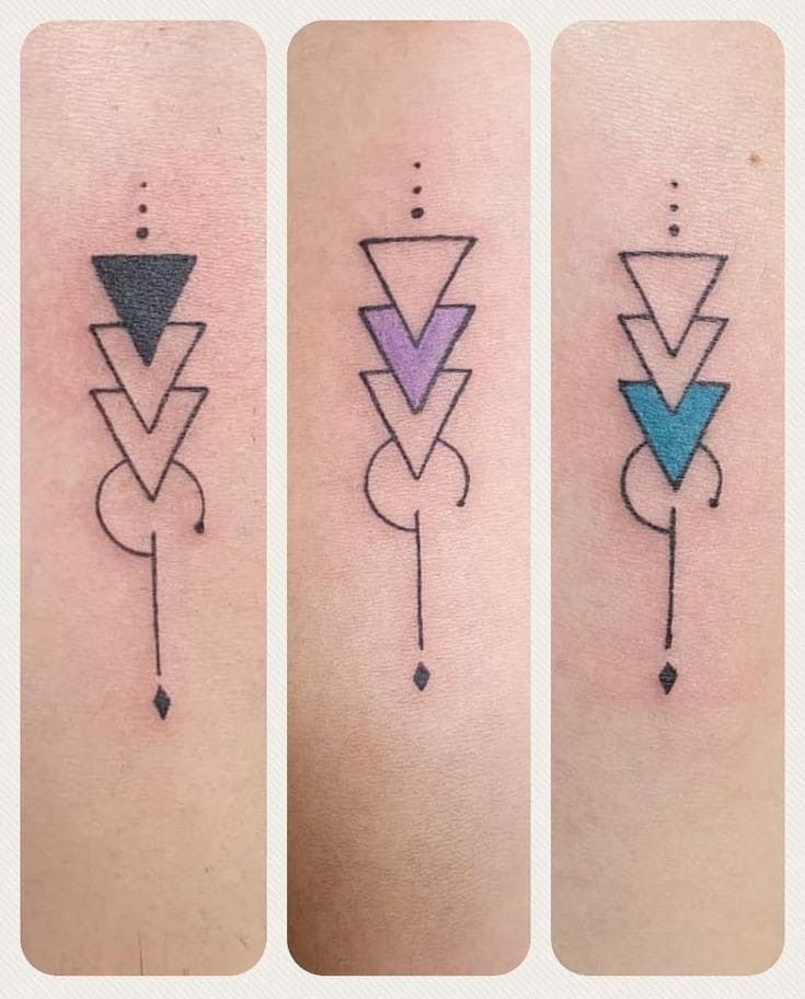 three different types of tattoos on the arm