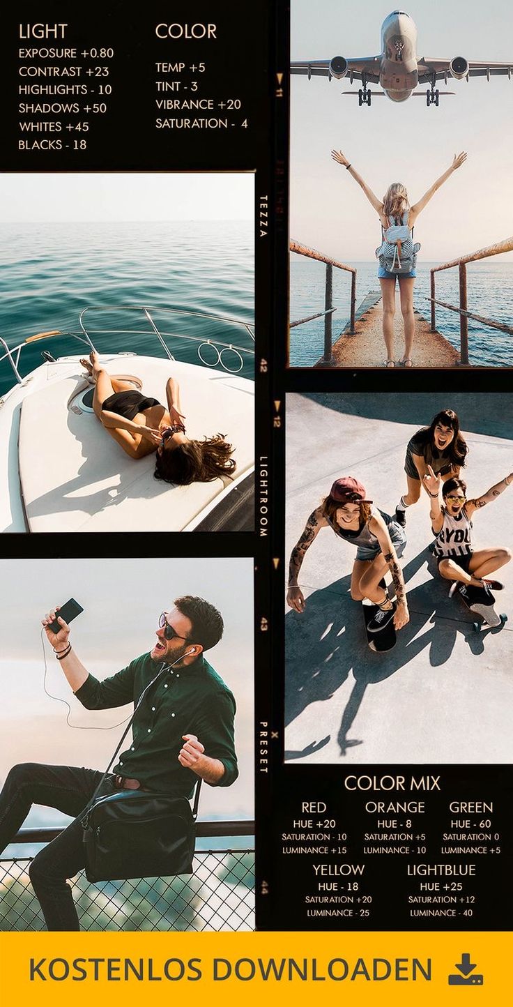 four different photos of people on a boat