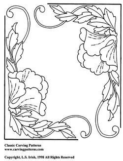 a coloring page with flowers and leaves in the center, on top of a white background