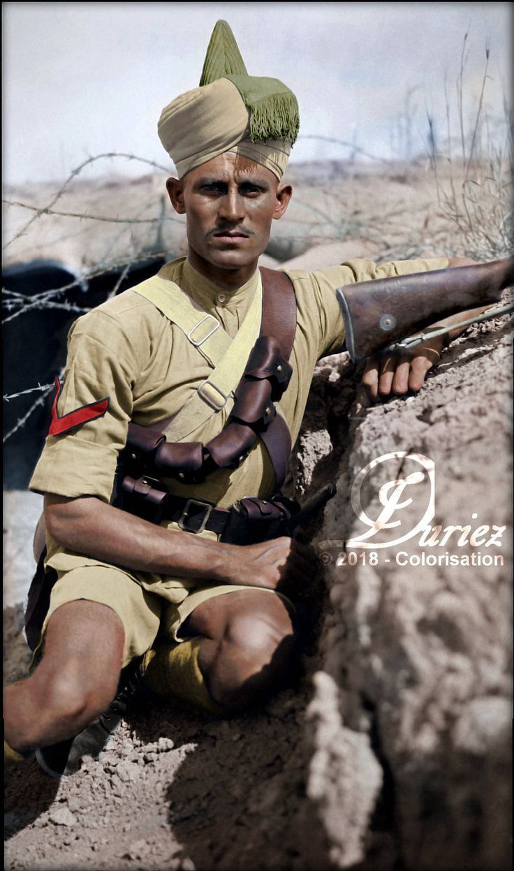 Lance Corporal of the Indian 112th Infantry during the Battle of Sharqat, Mesopotamia, October 1918 British Guard, Ww1 History, Canadian Soldiers, Lance Corporal, 30 October, British Armed Forces, Indian Army, British Library, Mesopotamia