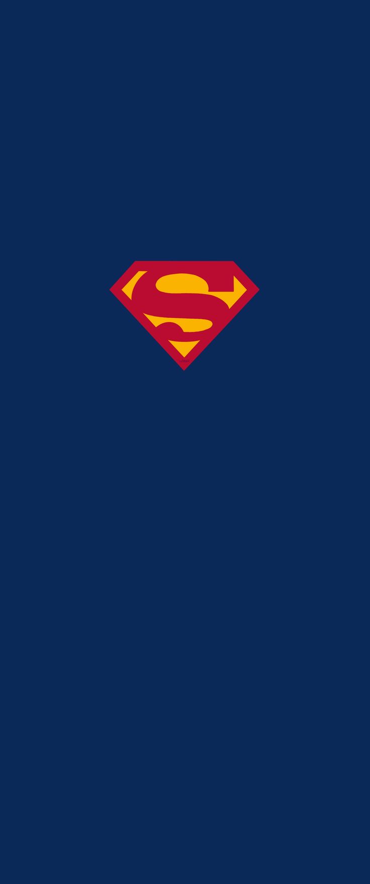 the superman logo is shown on a dark blue background with red and yellow colors in the center