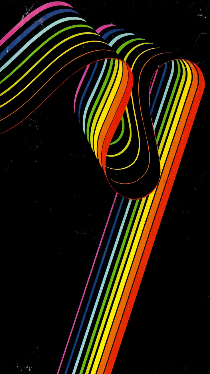 an image of colorful lines on a black background with the letter s in the middle