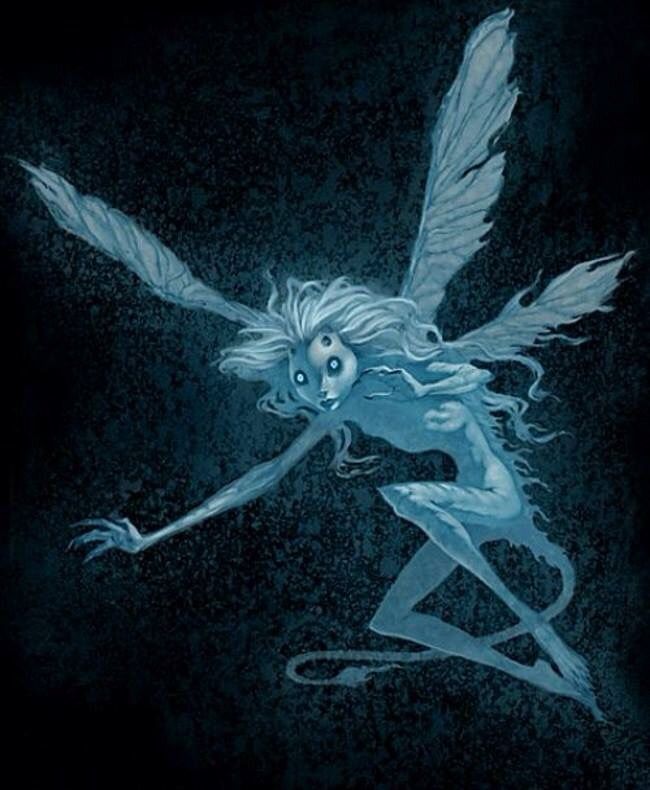 a drawing of a fairy with wings flying through the air