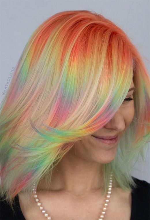 Holographic Hair Color, Holographic Hair, Vivid Hair Color, Rainbow Hair Color, Creative Hair Color, Pulp Riot, Hair Color Purple, Edgy Hair, Pastel Hair