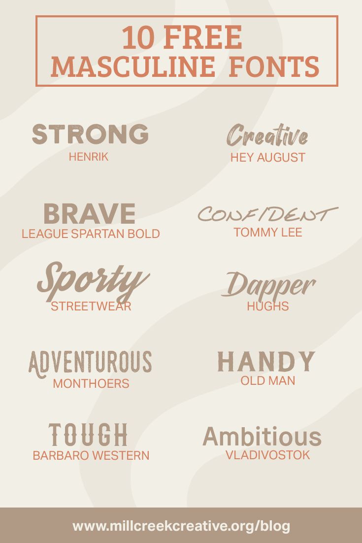 List of 10 free masculine fonts. Tattoo Fonts Masculine, Masculine Lettering Fonts Alphabet, Masculine Calligraphy Fonts, Masculine Monogram Fonts, Masculine Cricut Fonts, Masculine Cursive Font, Masculine Font Combinations, Manly Fonts Free, Masculine Fonts For Tattoos