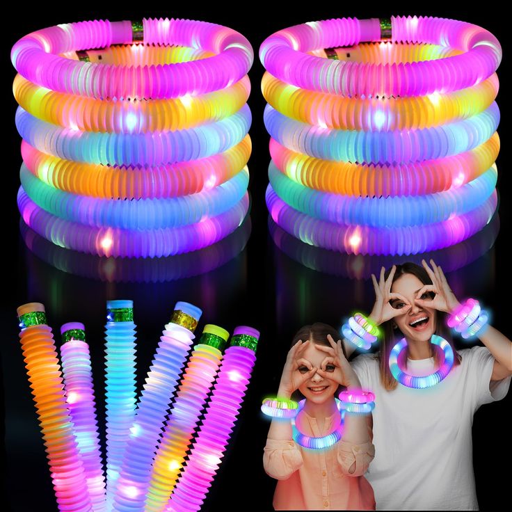 glow bracelets with flashing light up arms and hands