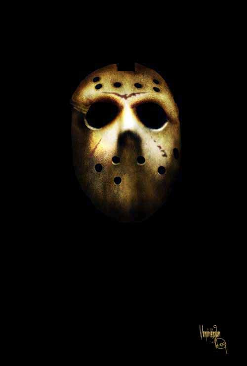 a mask with holes on it is shown in the middle of a dark background,