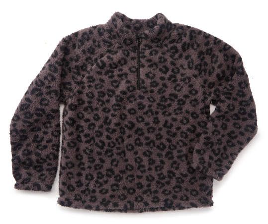 Indulge in luxurious style when wearing this pullover. Its Sherpa fabric is sure to keep you totally cozy on cold-weather days, while the quarter-zip closure can be adjusted to your liking. The animal print in neutral tones will spice up any outfit. Cheetah Print Sweatshirt, Gray Cheetah Print, Leopard Print Sweatshirt, Sherpa Sweater, Sherpa Fabric, Sherpa Pullover, Quarter Zip Sweater, Big Lots, Print Sweatshirt