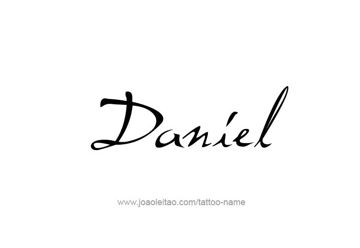 the word daniel written in black ink