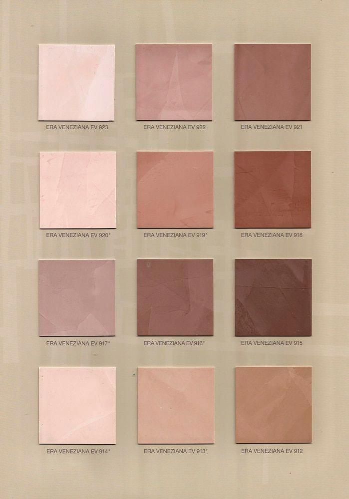 an image of different shades of pink and brown on a sheet of paper with text