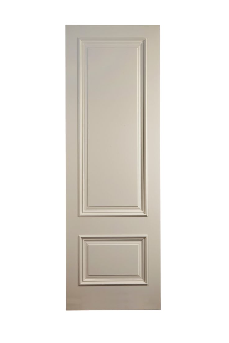 a white door with two panels on the side