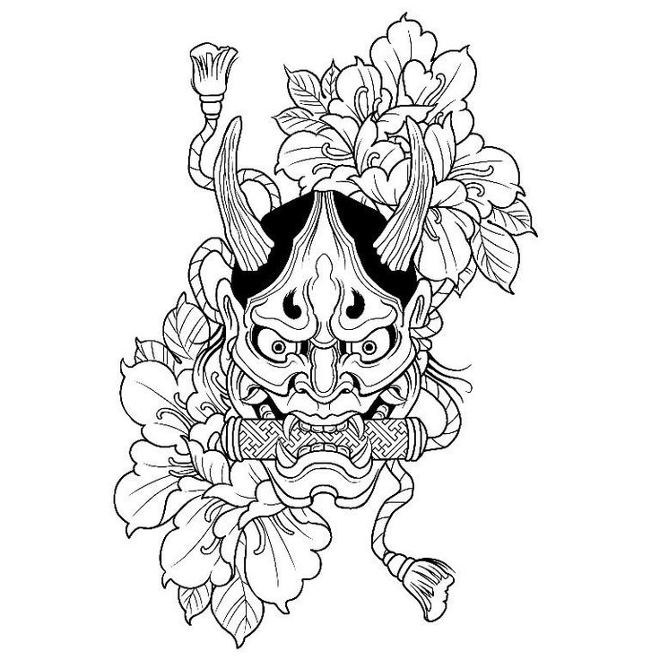 Hanya Mask Back Tattoo, Samurai Mask Art, Japanese Hannya Mask Tattoo Design, Japan Mask Tattoo, Hannya Mask Art, Oni Tattoo Design, Hanya Mask Tattoo Design, Oni Mask Tattoo Design Ideas, Hannya Mask Tattoo Design