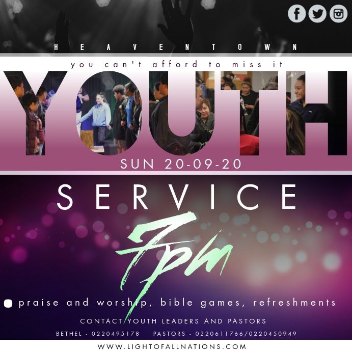 a flyer for youth service fair with images of people on stage and in the background