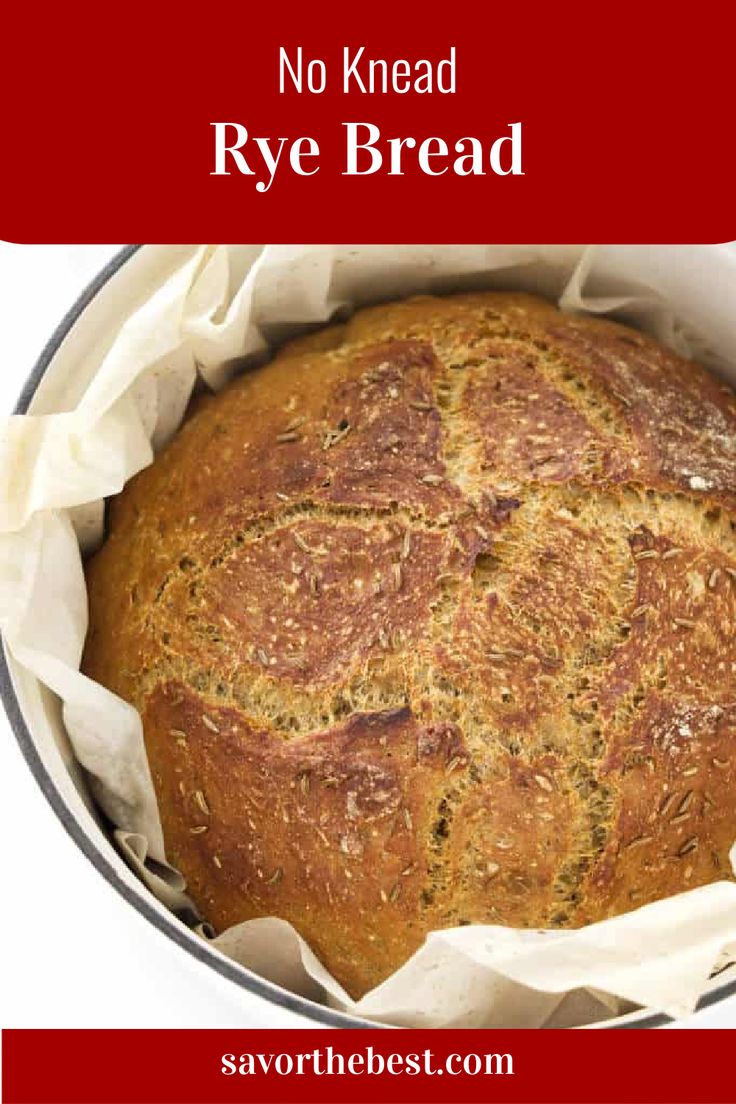 A loaf of rye bread in a Dutch oven. Overnight Bread Recipe, Rye Bread Recipes, Peasant Bread, Oven Bread, Dutch Oven Bread, Knead Bread Recipe, Artisan Bread Recipes, Knead Bread, Dutch Oven Recipes