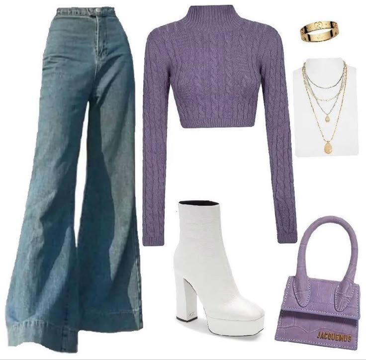 Purple Outfits, Cute Everyday Outfits, Really Cute Outfits, Casual Style Outfits, Teen Fashion Outfits, Retro Outfits, Moda Fashion, Cute Casual Outfits, Classy Outfits