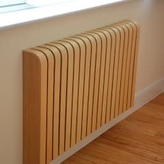 a radiator in the corner of a room