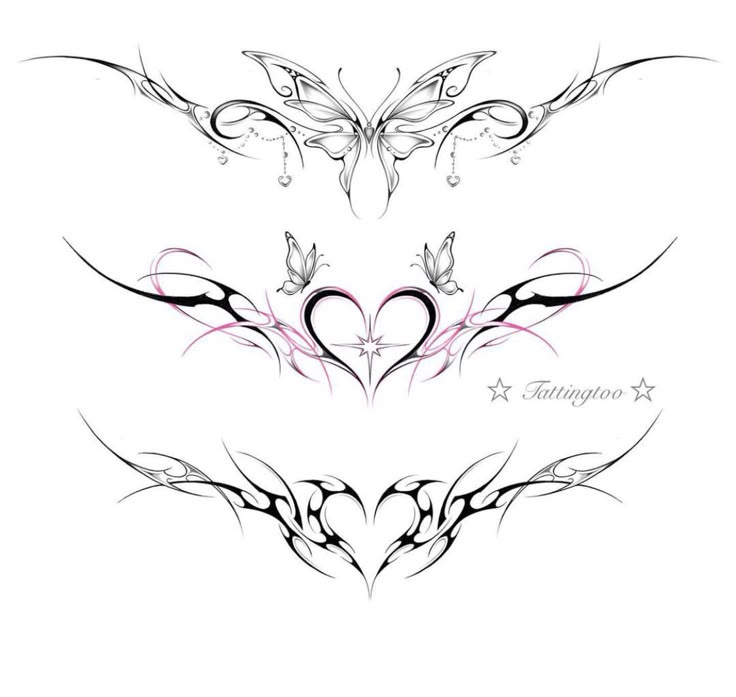 an artistic design with hearts and wings