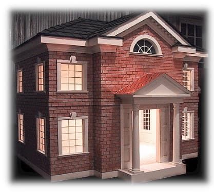 a doll house is shown in the dark