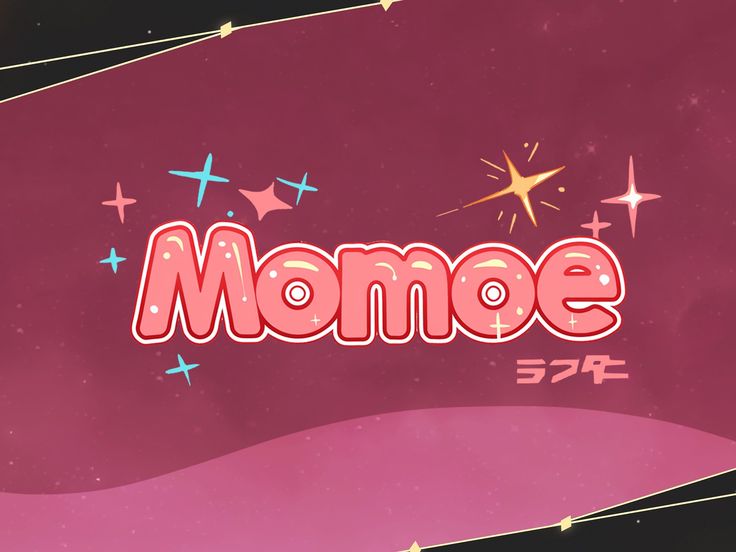 the word momoe is surrounded by stars