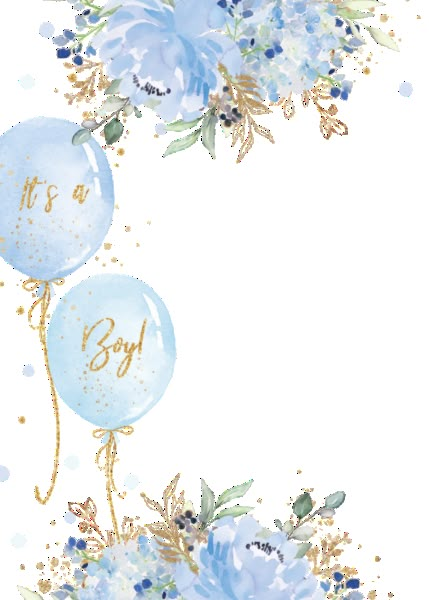 it's a boy balloons with blue flowers