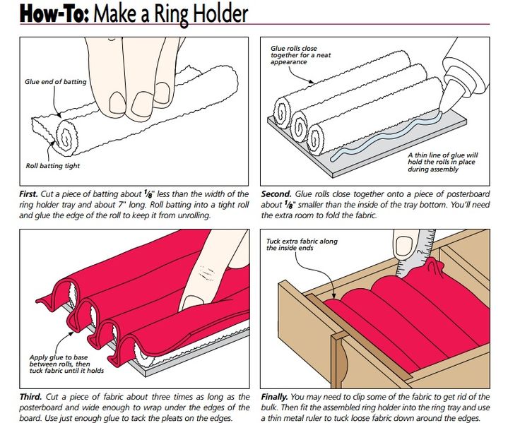 instructions for how to make a ring holder