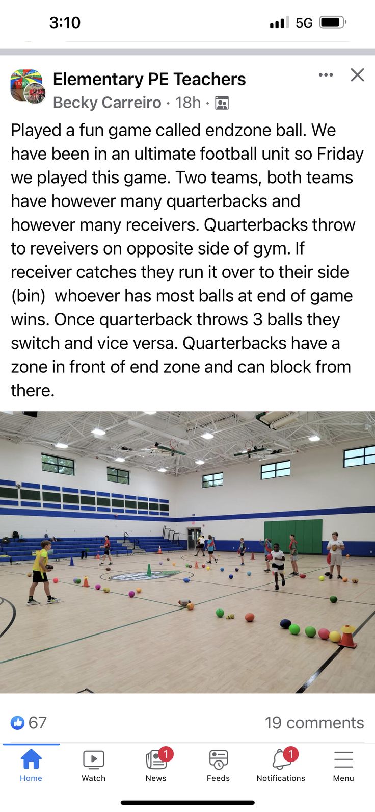 an instagram page for the elementary pe teacher's basketball camp on their iphone