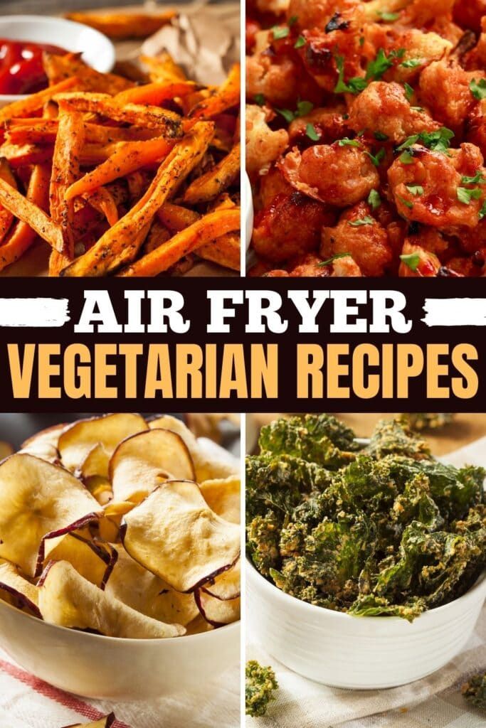 four different types of air fryer vegetarian recipes