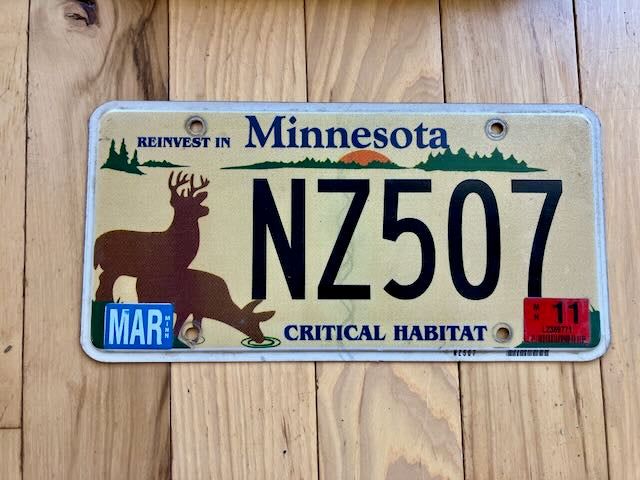 minnesota license plate with a deer on it's front and the number n2507