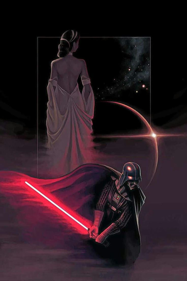 darth vader and his companion sit in front of a mirror with the lights on