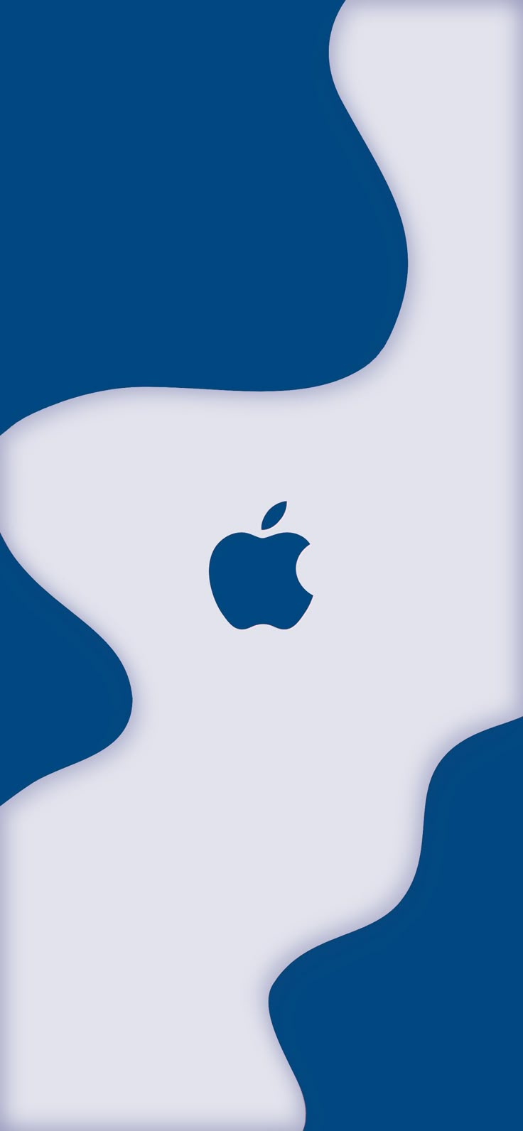 an apple logo on a blue and white background