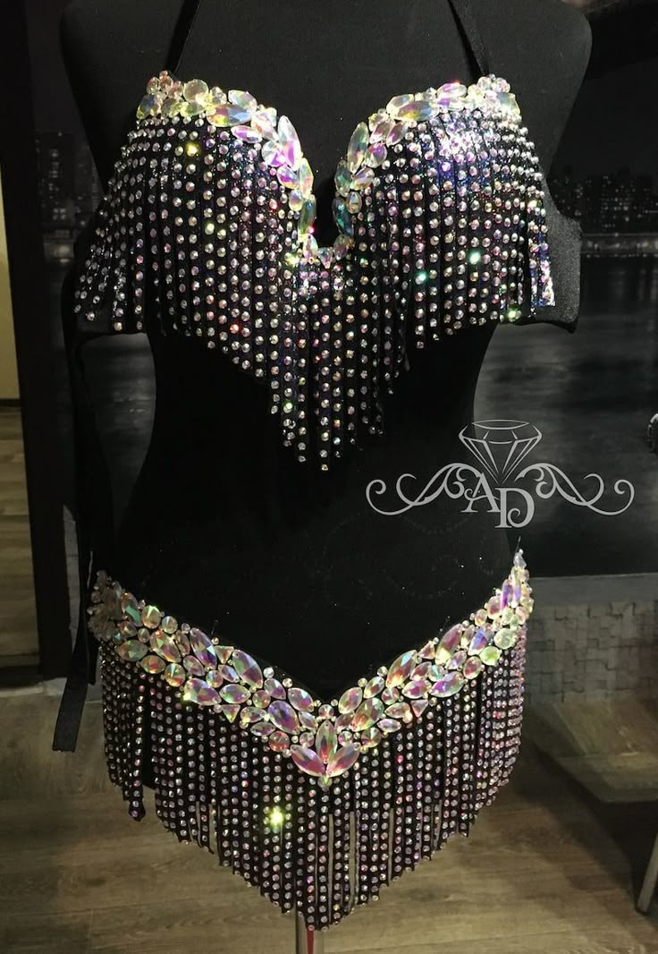 a mannequin with lots of beads on it's chest and neckline