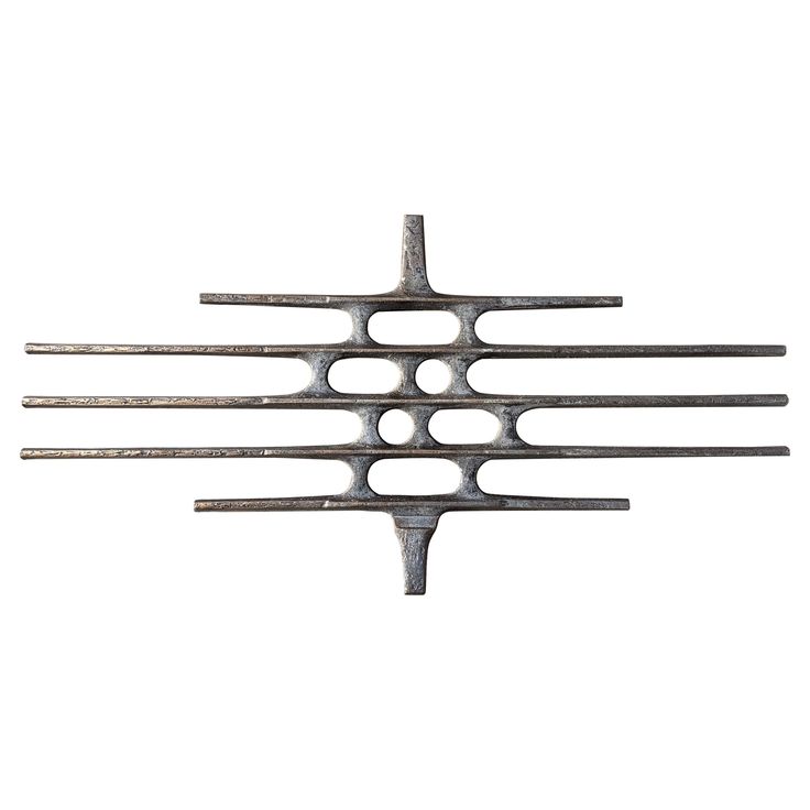 three metal rods with holes on them against a white background