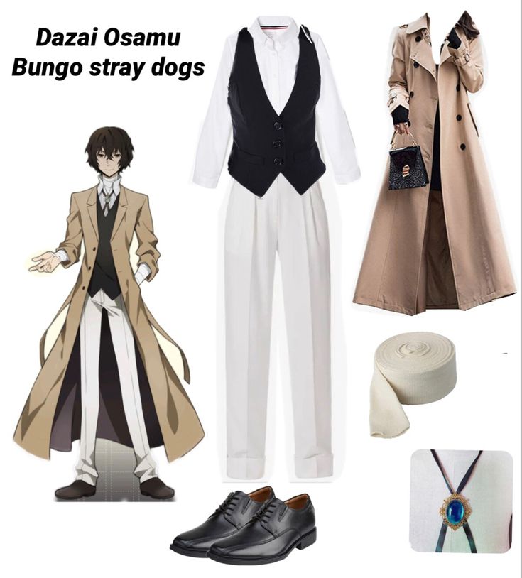 Bungou Stray Dogs Outfit Style, Dazai Style, Dazai Inspired Outfit, Dazai Casual Clothes, Bsd Dazai Outfit, Dazai Clothes, Bungo Stray Dogs Outfit Ideas, Bungou Stray Dogs Inspired Outfits, Bsd Outfit Ideas