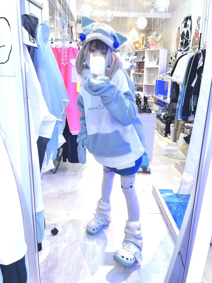 Tenshi Kawaii Style, College Wardrobe, Light Blue Aesthetic, Japan Outfit, Kawaii Fashion Outfits, Fantasy Dress, J Fashion, Blue Outfit, Kawaii Clothes