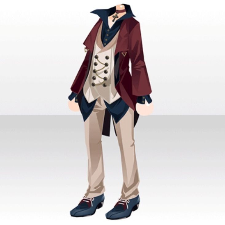 an anime character is standing with his hands in his pockets and wearing a pirate costume