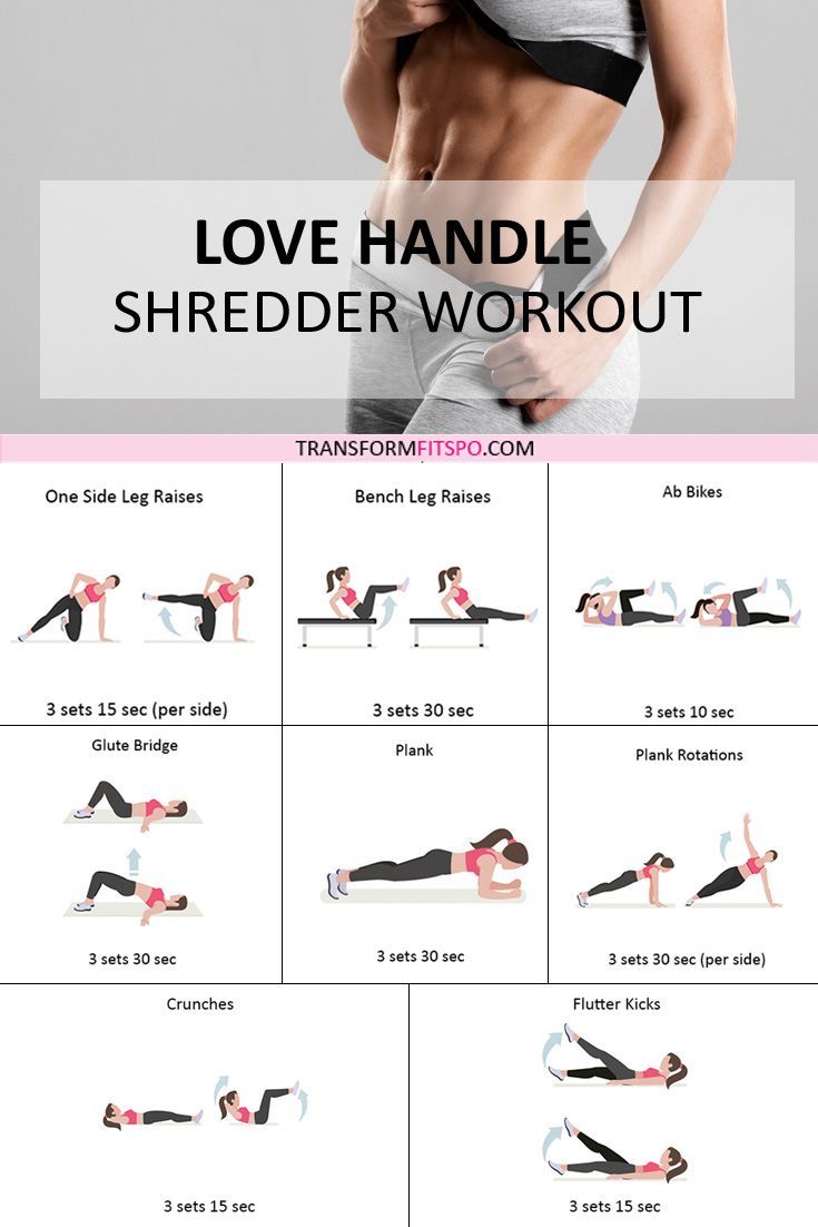 a woman doing the love handle shredder workout